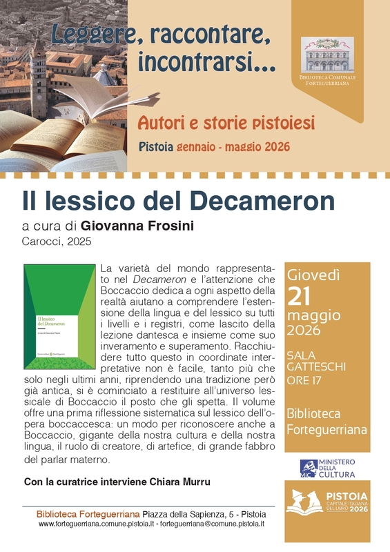 Autori e storie pistoiesi. Leggere, raccontare, incontrarsi…